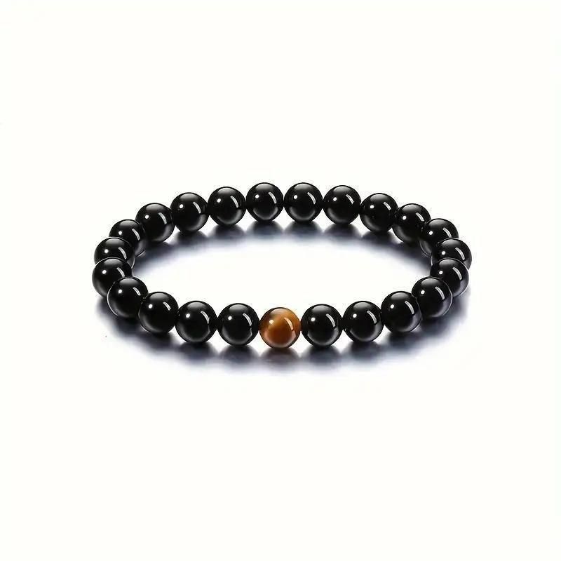 Black Tourmaline Bracelet (with Tiger Stone)