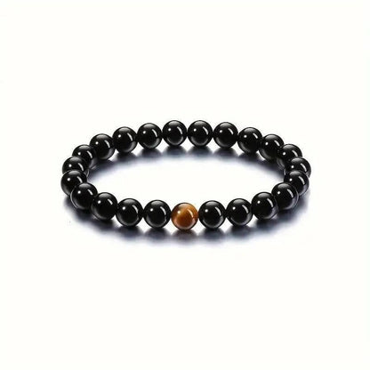 Black Tourmaline Bracelet (with Tiger Stone)