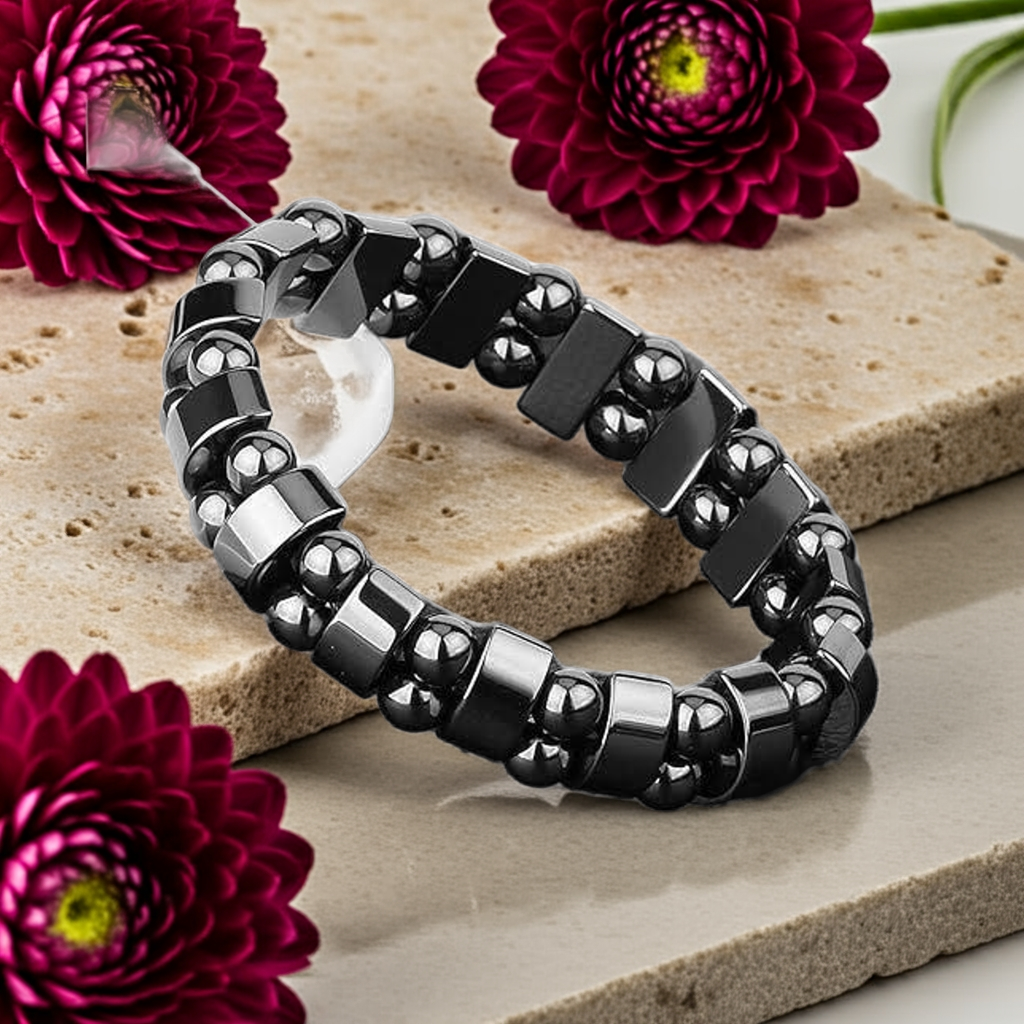 Unisex Stylish Magnetic Black Stone Bracelet