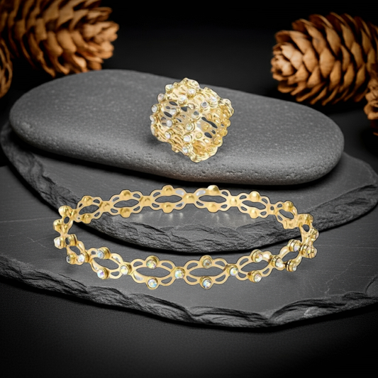 Stretchable 2 In 1 Ring Bracelet